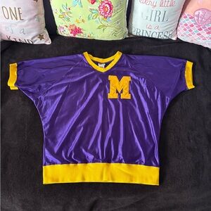 Michigan Wolverines x Rawlings vintage embroidered logo top shirt XXL